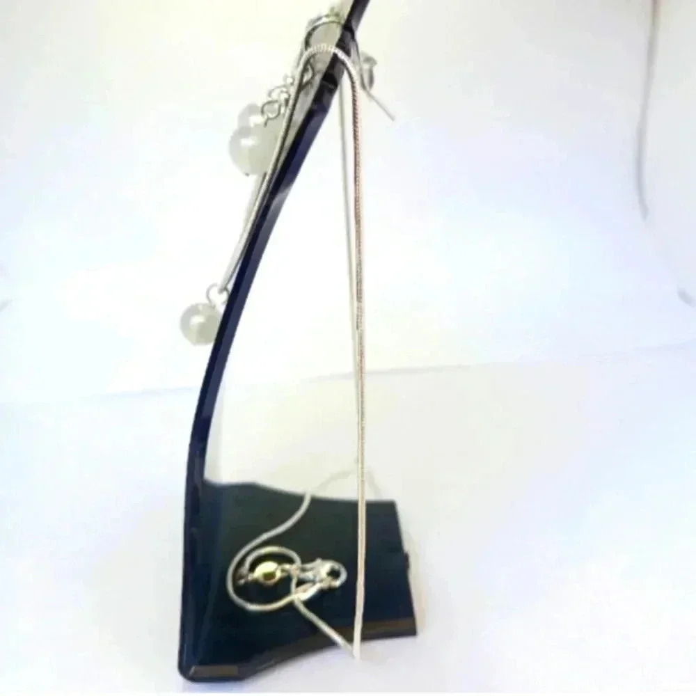 .925 silver pearl necklace 20 inch. NWT - Picture 3 of 4